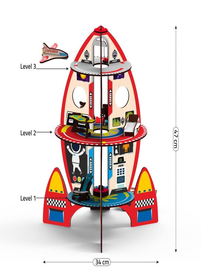 Webby DIY Rocket Playset Doll House | Spaceship Play House for Boys and Girls - Image 4