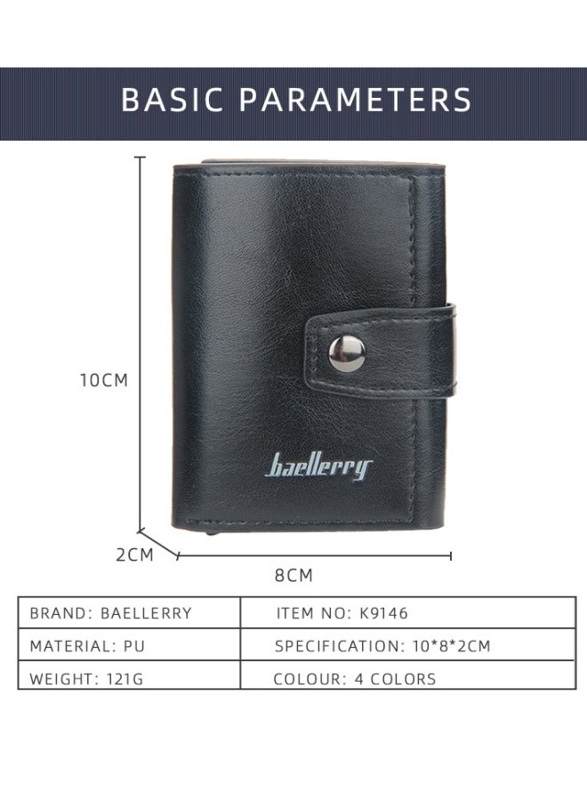 baellerry BAELLERRY Men's Card Holder, European and American Automatic Card Ejection Style, Buckle Card Holder, Black  - Image 4