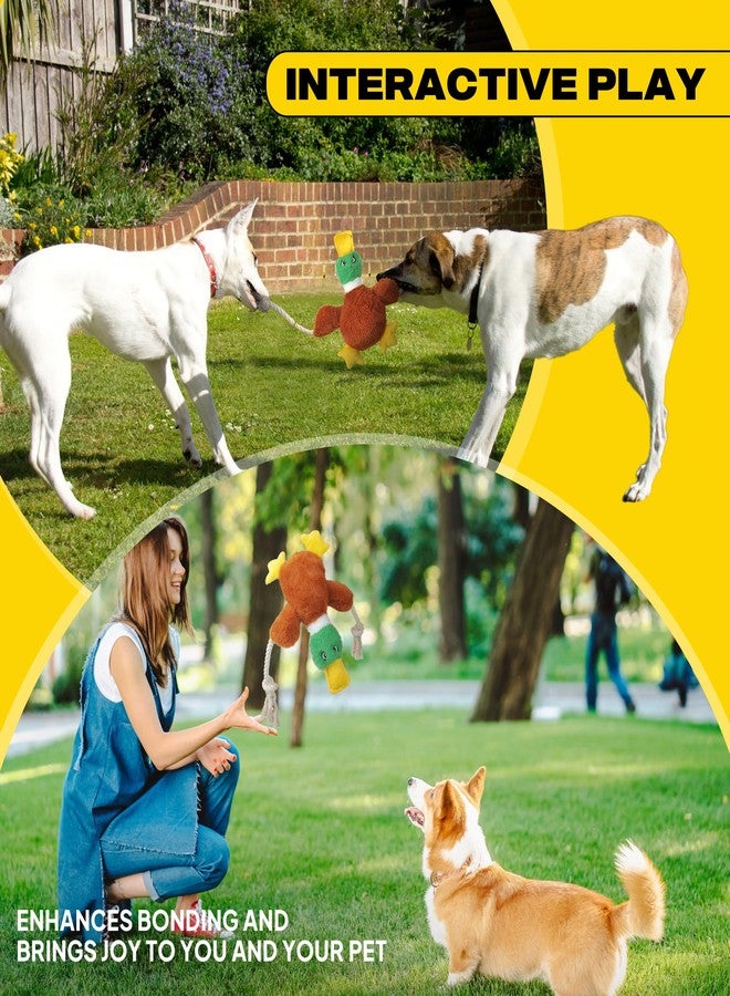 فيدا ألعاب فيدا على شكل بطة للكلاب التي تمضغ بقوة، ألعاب حبل تصدر صوتاً لإبقاء كلبك مشغولاً، لعبة شد الحبل على شكل بطة محشوة بحبل قطني طبيعي للجراء من السلالات الصغيرة والمتوسطة والكبيرة. - Image 3