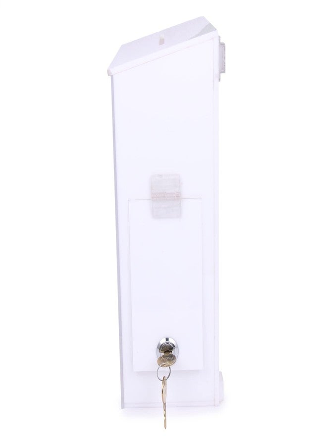 Rasper Acrylic Letter Box Wall Hanging for Home & Office Acrylic Mailbox with Lock Acrylic Suggestion Box for Office Acrylic Complaint Box for School (Wall Mounted) 12x9x4.5 Inches White &Transparent - Image 4