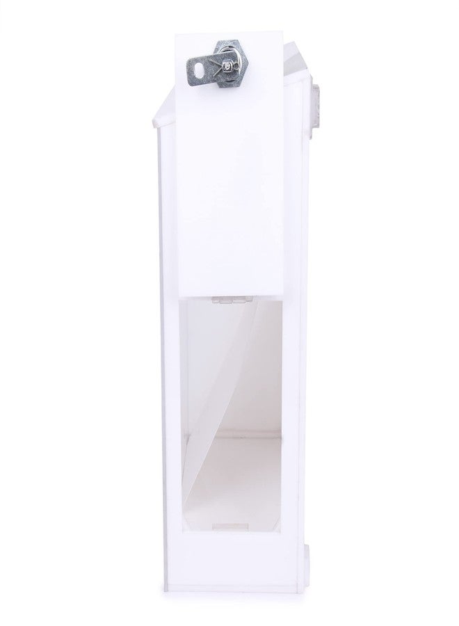 Rasper Acrylic Letter Box Wall Hanging for Home & Office Acrylic Mailbox with Lock Acrylic Suggestion Box for Office Acrylic Complaint Box for School (Wall Mounted) 12x9x4.5 Inches White &Transparent - Image 5