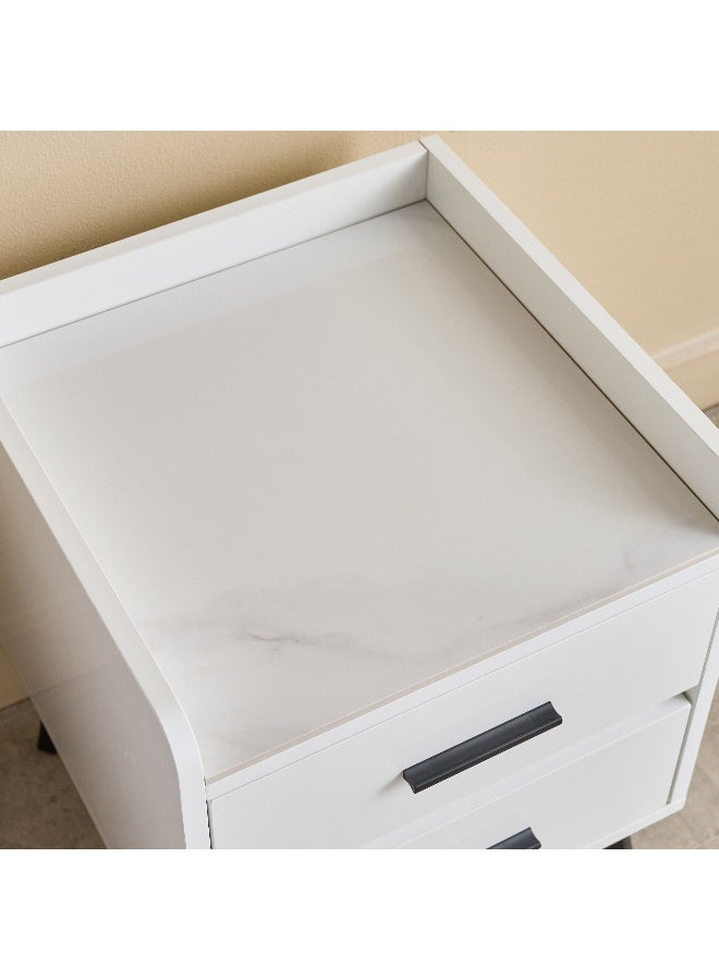 Home Box Compact White 2-Drawer Nightstand for All - Image 3