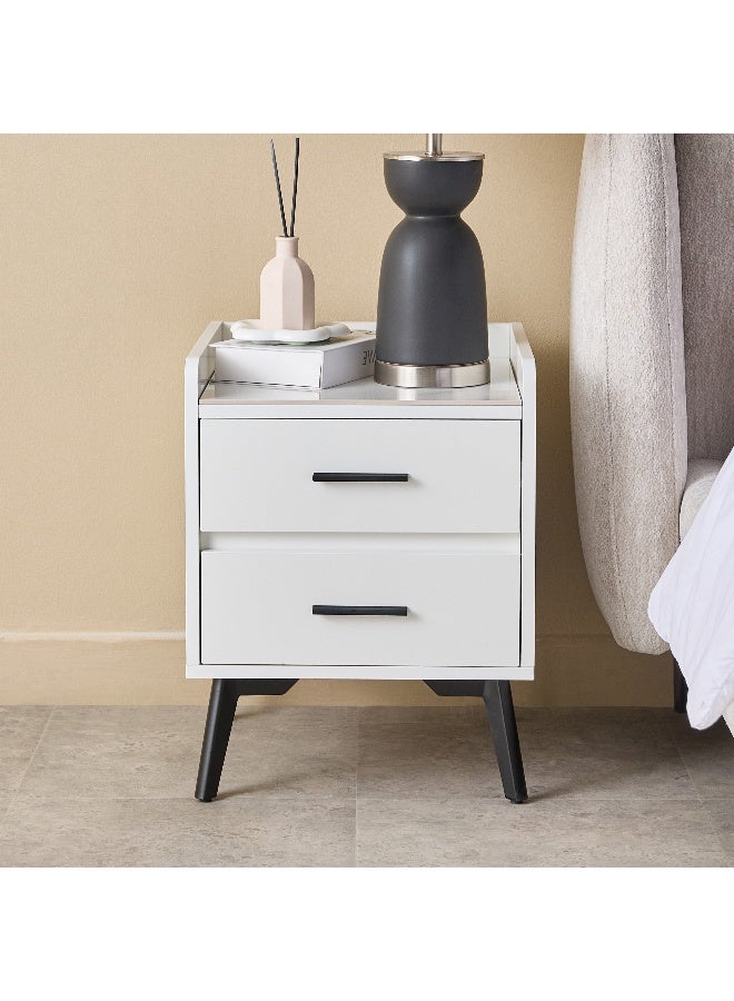 Home Box Compact White 2-Drawer Nightstand for All - Image 2