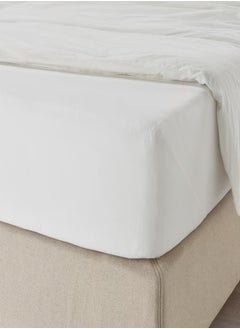 Generic Fitted Bed Sheet White 180x200 cm  - Image 3