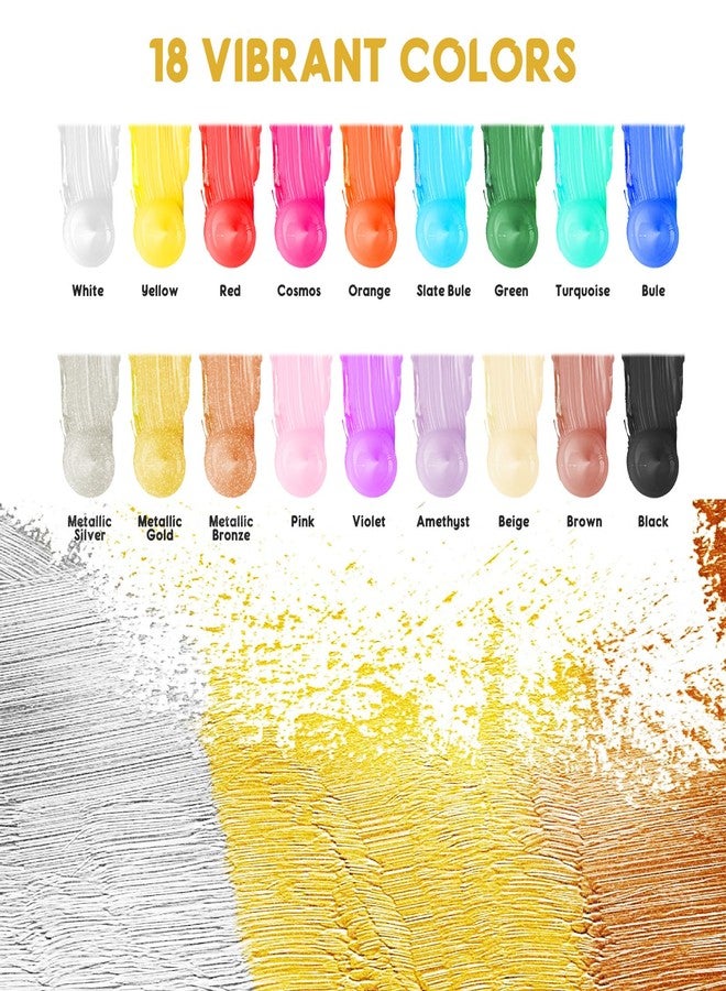 VVF Candle Paint Set, 18-Color Candle Wax Pens (3 Metallics) with Sponge & Sticker Stencils, Great for Candle Making, DIY Crafts, Holiday Gifts & Kids Painting((10ml*18) - Image 3
