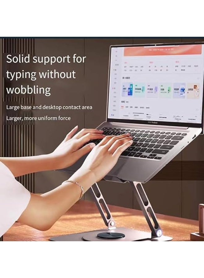 حامل لابتوب 13-15 بوصة مع قاعدة دوارة 360° ومروحة تبريد مغناطيسية قابلة للإزالة – قابل للطي بالكامل وقابل للتعديل لتسهيل التخزين – متوافق مع MacBook Air 2024 - Image 3