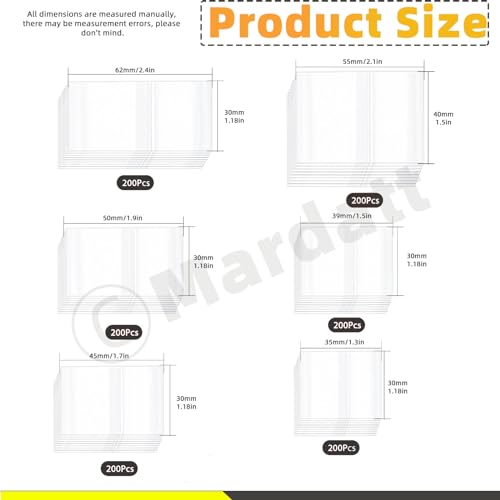 Mardatt 1200Pcs 6 Small Sizes PVC Heat Shrink Wrap Bands Clear Heat Shrink Wrap Film Bottle Shrink Bands Perforated Shrink Seal Bands for Essential Oil Bottle Jars - Image 3