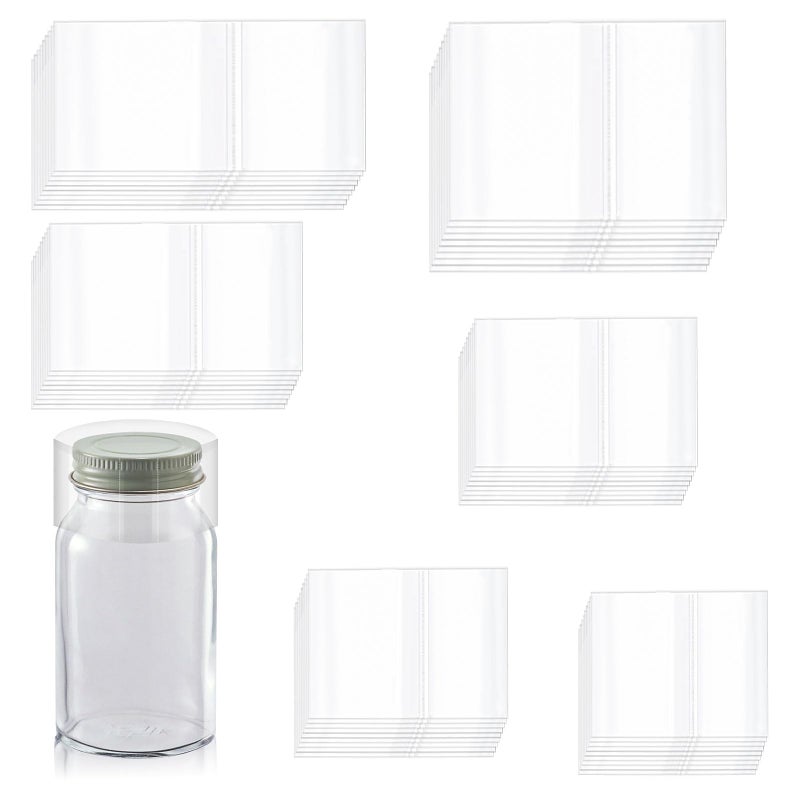 Mardatt 1200Pcs 6 Small Sizes PVC Heat Shrink Wrap Bands Clear Heat Shrink Wrap Film Bottle Shrink Bands Perforated Shrink Seal Bands for Essential Oil Bottle Jars - Image 2