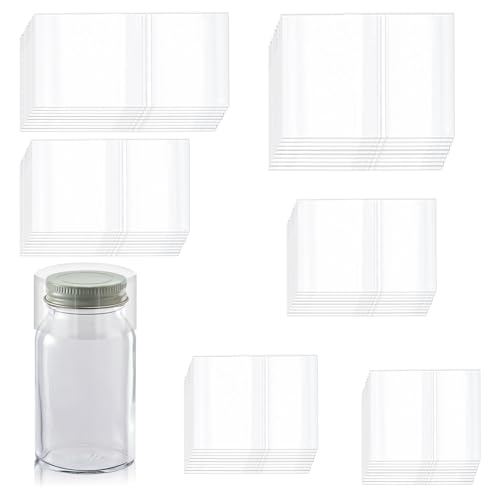 Mardatt 1200Pcs 6 Small Sizes PVC Heat Shrink Wrap Bands Clear Heat Shrink Wrap Film Bottle Shrink Bands Perforated Shrink Seal Bands for Essential Oil Bottle Jars - Image 1