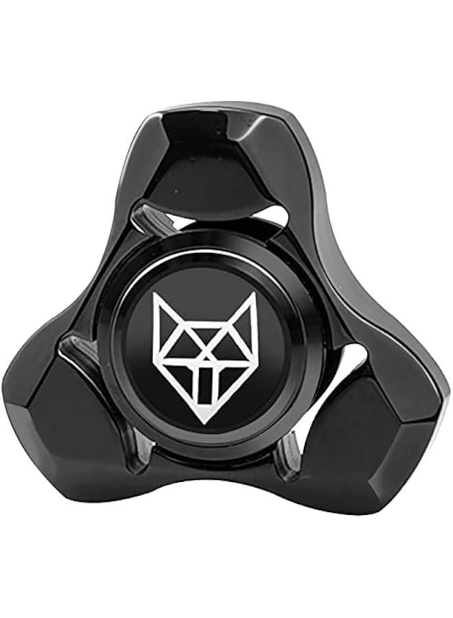 Arabest Metal Fidget Spinner for Adults, Stainless Steel Heavy Spinning Toys, Small Mini Fox Hand Gyro, Bearing Premium Long High Spin Fidget Block, Black - Image 1