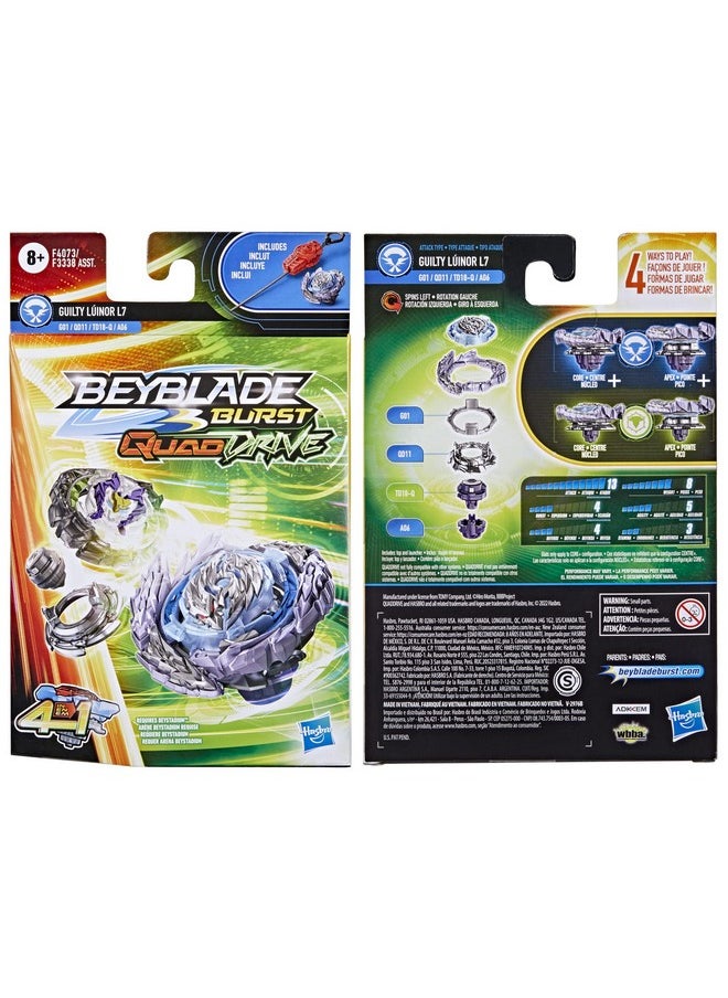 BeyBlade Burst Quaddrive Guilty Lúinor L7 - Bey Blade Spinning Top Starter Pack Toy, Beyblade Battling Game Top Toy With Launcher For Kids Ages 8+, Original Beyblade By Hasbro  - Image 5
