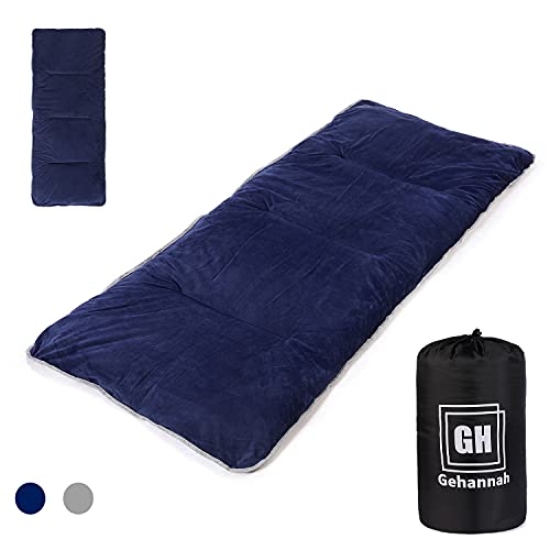 Gehannah Thick Camping Sleeping Pad, Soft Comfortable Microfiber Camping Cot Pads for Adults, Lightweight Foldable Sleeping mats for Traveling Hiking Backpacking Traveling Blue Large - Image 1