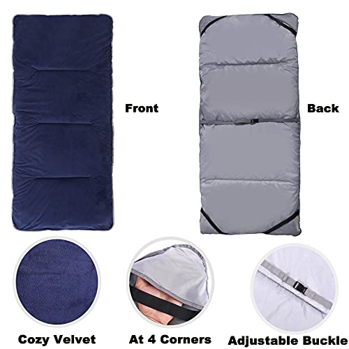 Gehannah Thick Camping Sleeping Pad, Soft Comfortable Microfiber Camping Cot Pads for Adults, Lightweight Foldable Sleeping mats for Traveling Hiking Backpacking Traveling Blue Large - Image 2