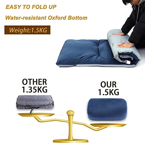 Gehannah Thick Camping Sleeping Pad, Soft Comfortable Microfiber Camping Cot Pads for Adults, Lightweight Foldable Sleeping mats for Traveling Hiking Backpacking Traveling Blue Large - Image 4