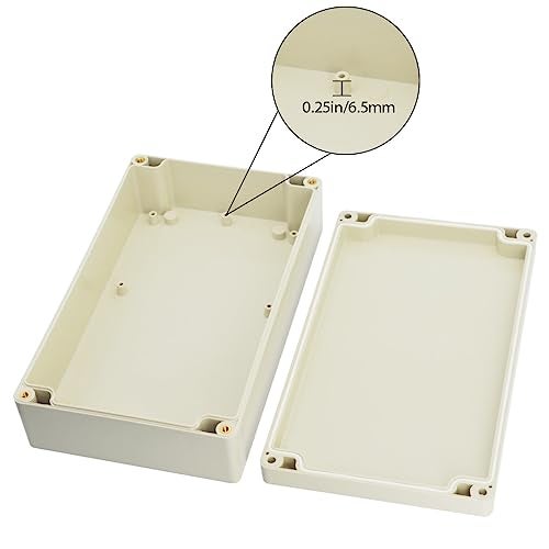 LeMotech Waterproof Dustproof IP65 ABS Plastic Junction Box Universal Electric Project Enclosure Pale Gray 7.9 x 4.7 x 2.2 inch (200 x 120 x 56 mm) - Image 4