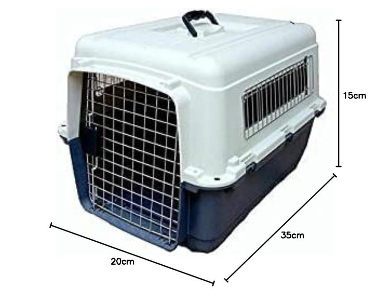KittuPet Heavy Duty Pet Travel Cage - Plastic Flight Cage for Pets (Grey - White) (20 inch Flight cage) - Image 3