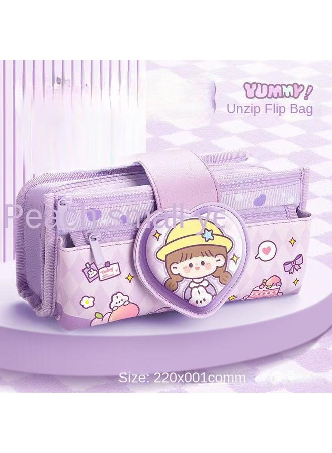 الأزرق جي دبليو 2025 الجديد ذو قيمة عالية ، حقيبة قلم كبيرة متعددة الوظائف ذات سعة كبيرة ، صندوق قرطاسية ، حقيبة ناعمة متعددة الطبقات ، صندوق قلم بالجملة - Image 1