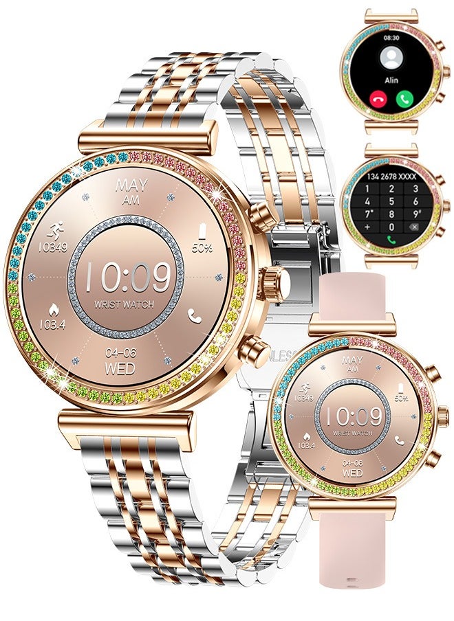 RollsTimi  - Women's Bluetooth Smartwatch Full Screen Touch Supports Multiple Sports Modes Heart Rate Monitoring And Language Modes Universal For Android And Ios Systems RT I110 Silver Gold - Image 1