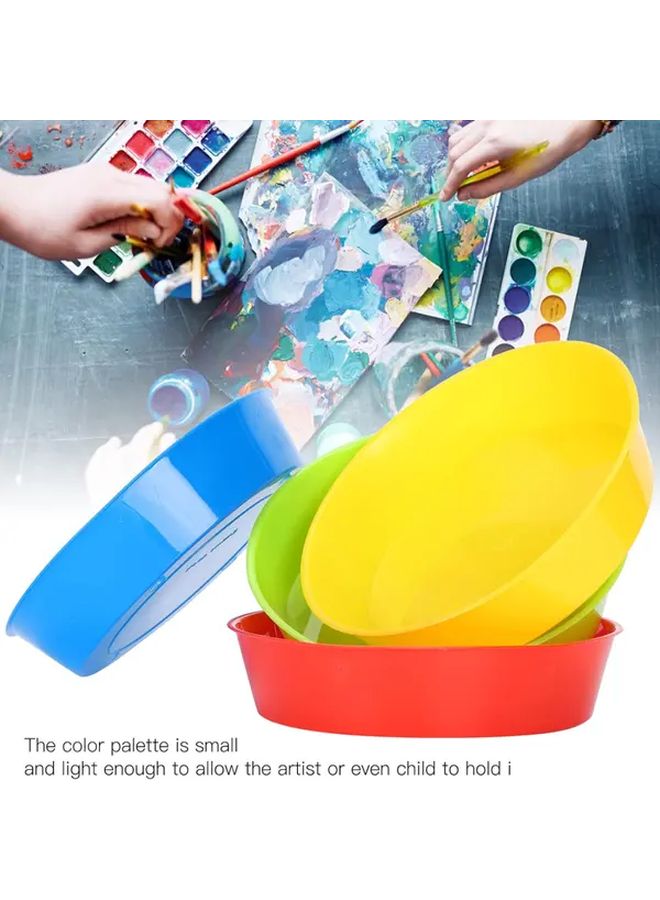 4 Pieces Plastic Mixing Bowls Set For Artistic Painting DIY Round Art Supplies - Image 5