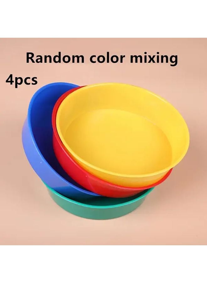4 Pieces Plastic Mixing Bowls Set For Artistic Painting DIY Round Art Supplies - Image 2