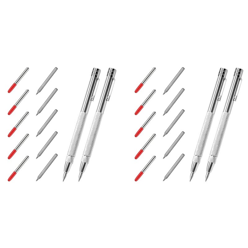Serplex ® 4 قطع قلم تنغستن مع 10 رؤوس قابلة للتبديل قلم جيب مضاد للانزلاق مع غطاء مغناطيسي قوي أدوات متعددة الاستخدامات كربيد للزجاج والسيراميك وورق المعدن - Image 1
