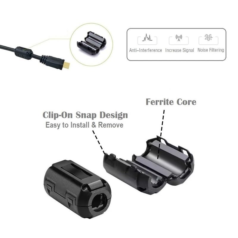 VSKEY Clip-on Noise Filter,VSKEY [10pcs 9.0mm] Anti-Interference High-Frequency Ferrite Core Choke Subwoofer,Speaker,Mixer,Home Audio Device Noise Suppressor (0.35 inch Inner Diameter) - Image 4