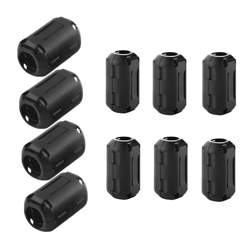 VSKEY Clip-on Noise Filter,VSKEY [10pcs 9.0mm] Anti-Interference High-Frequency Ferrite Core Choke Subwoofer,Speaker,Mixer,Home Audio Device Noise Suppressor (0.35 inch Inner Diameter) - Image 1