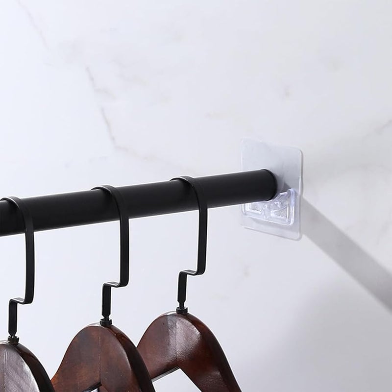 Adjustable Tension Rod Holders with Strong Adhesive for Damage Free Shower Curtain Hooks White - Image 3