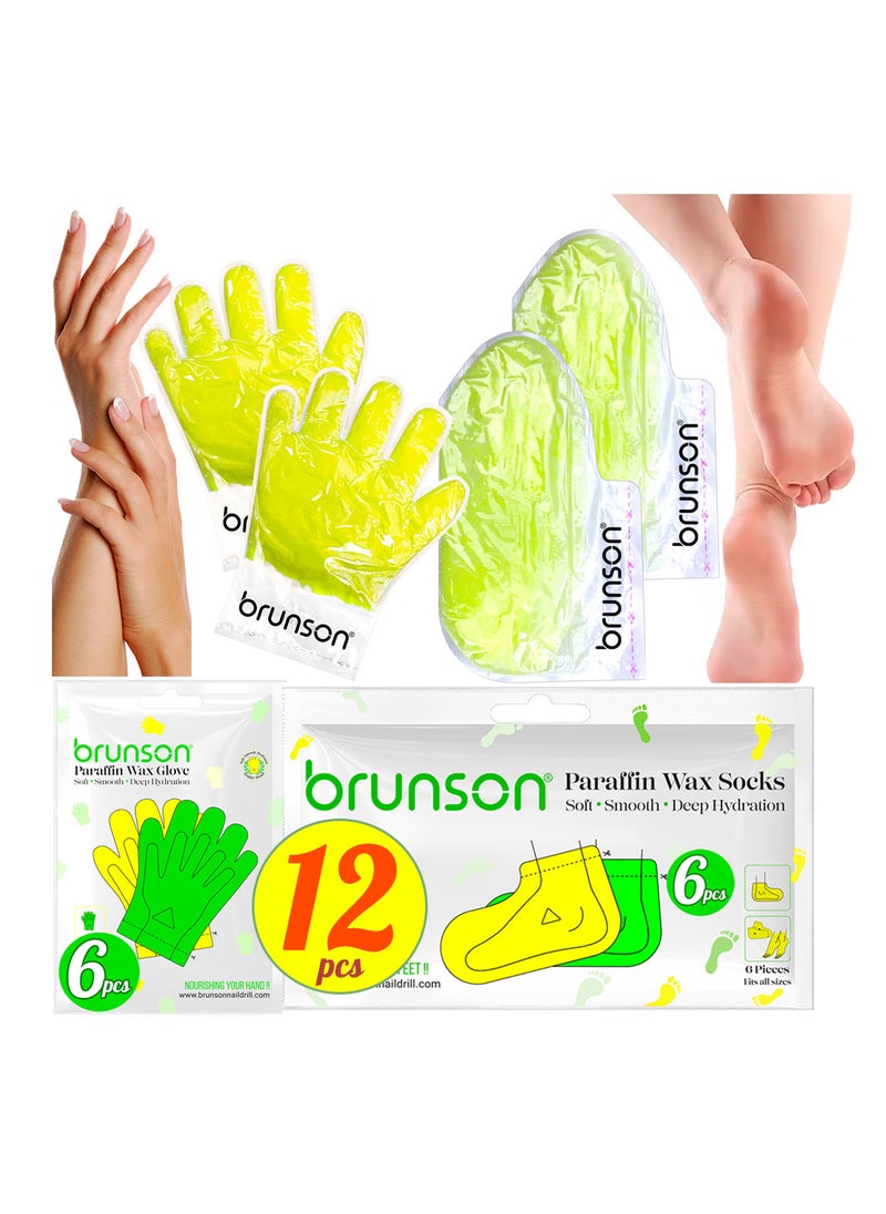 brunson Disposable Paraffin Wax Gloves and Socks for Hands and Feet Soft smooth and deeply hydrating Dual paraffin wax treatment offers soothing therapy for both hands and feet leaving skin rejuvenated  - Image 1