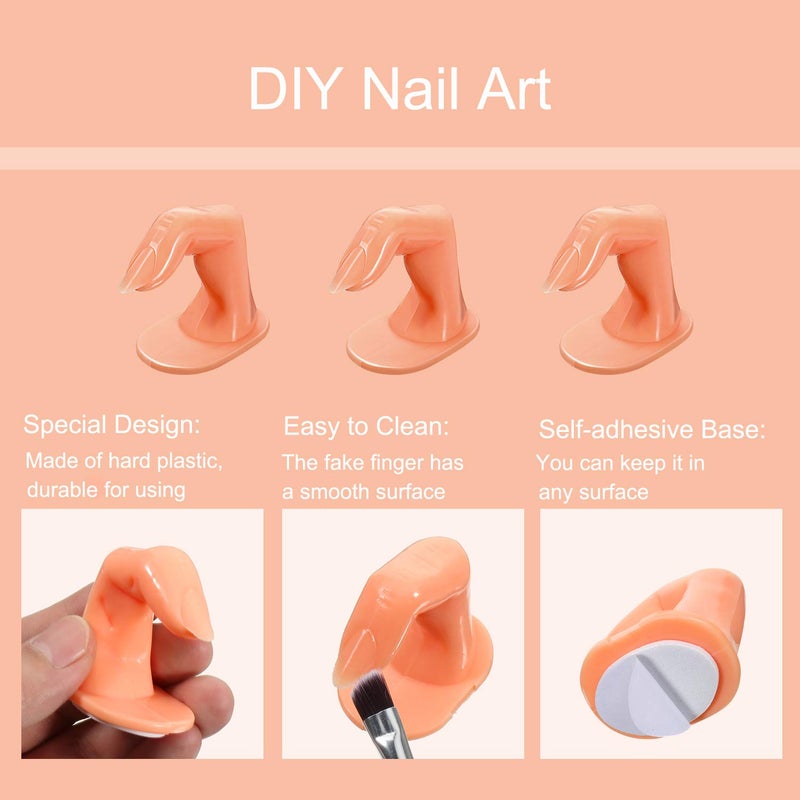 Blulu 20 Pieces Practice Manicure Fingers with False Nails Training Fingers for Acrylic Gel Nail Art Hand Nail Art Training Display Decoration - Image 3