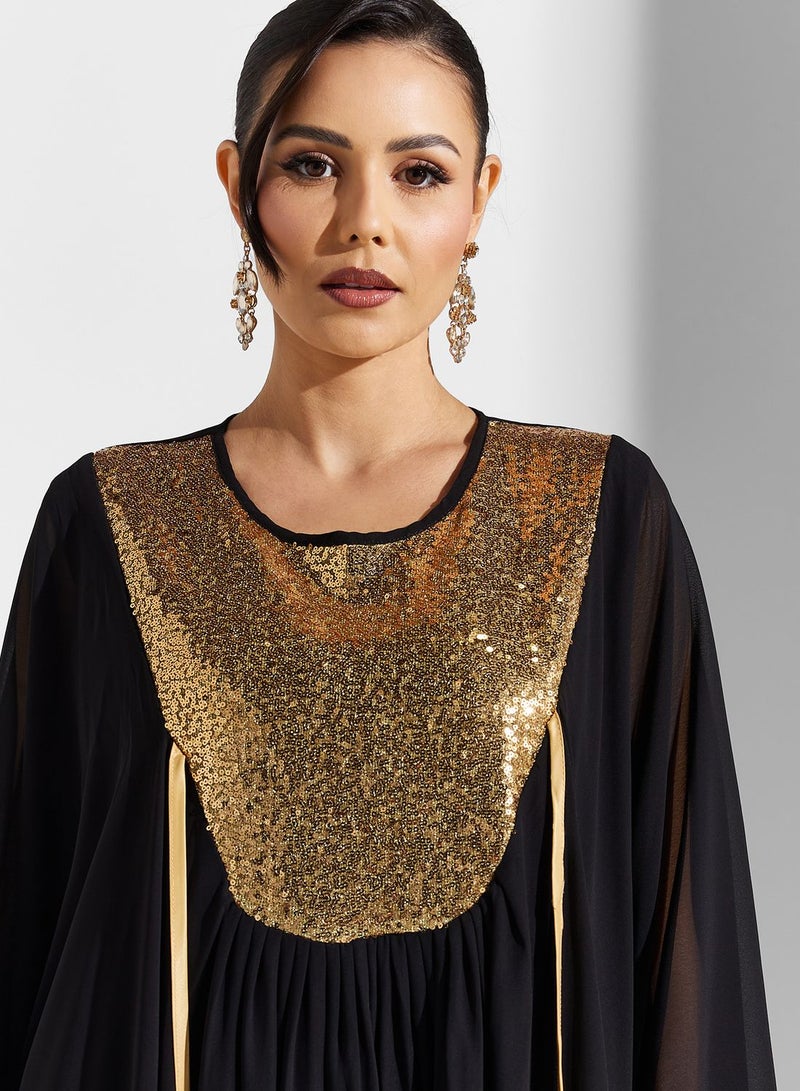 Khizana Shimmer Neck Kaftan - Image 3