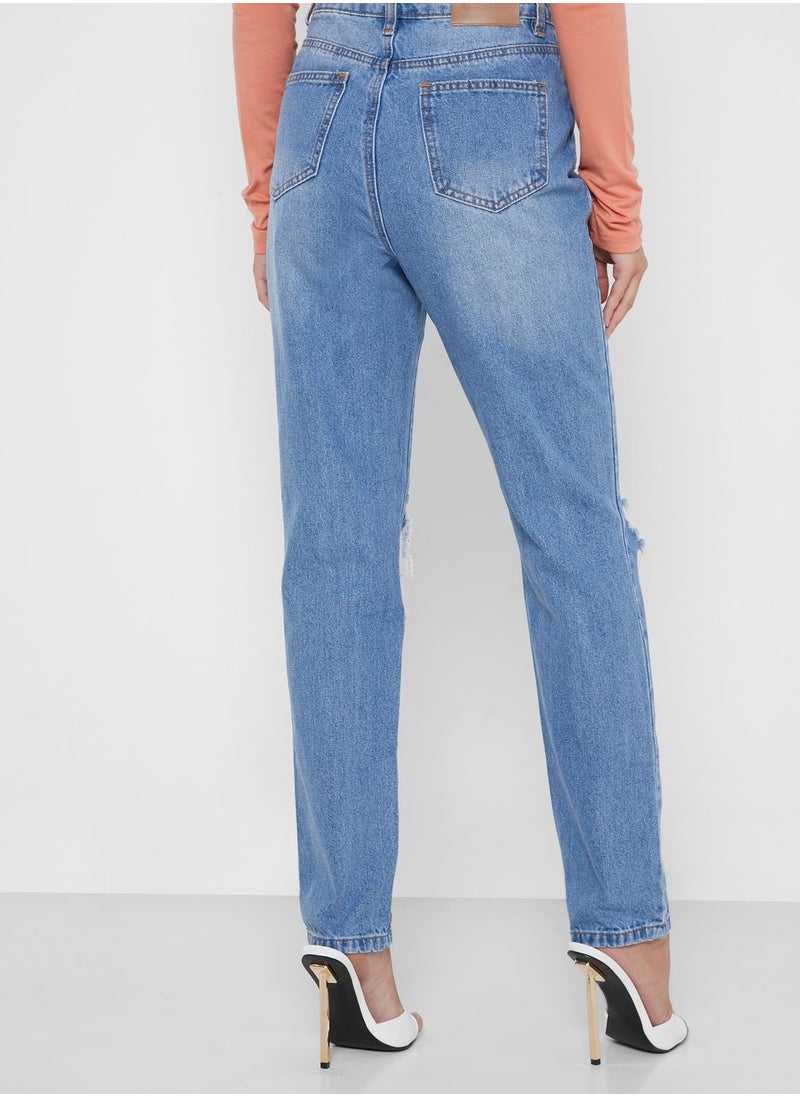 Missguided - Distressed Knee Wrath Jeans - Image 1
