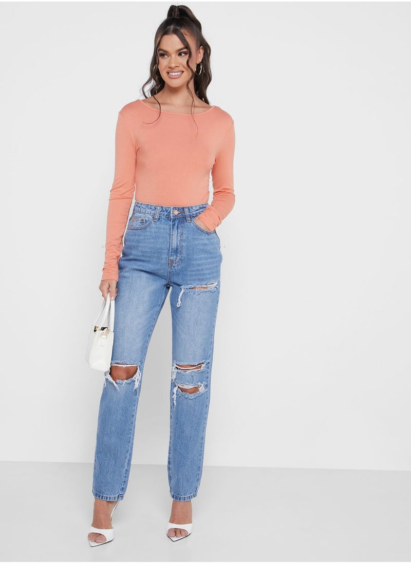 Missguided - Distressed Knee Wrath Jeans - Image 1