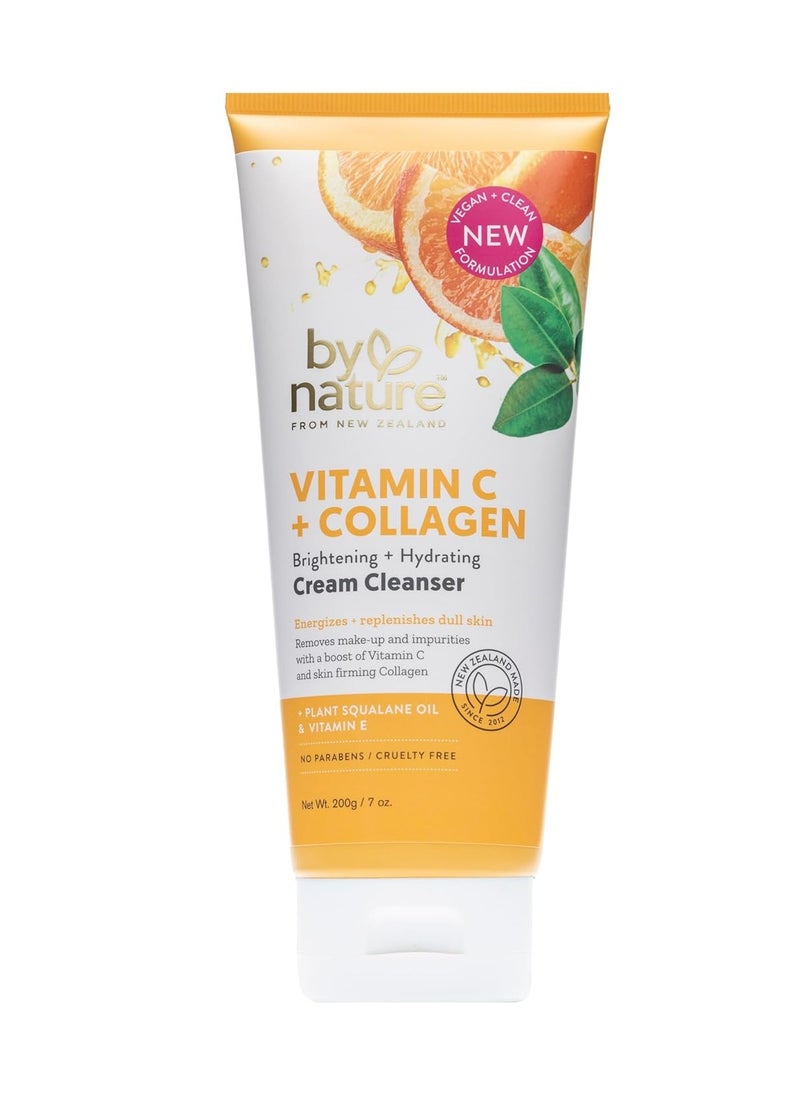 By Nature - By Nature Face Cleanser- Brightening and Hydrating Cleanser Cream with Collagen + Vitamin C - Energize and Replenish Dull Skin + Remove Makeup and Surface Impurities - Gentle Face Cleanser for Women - Image 1