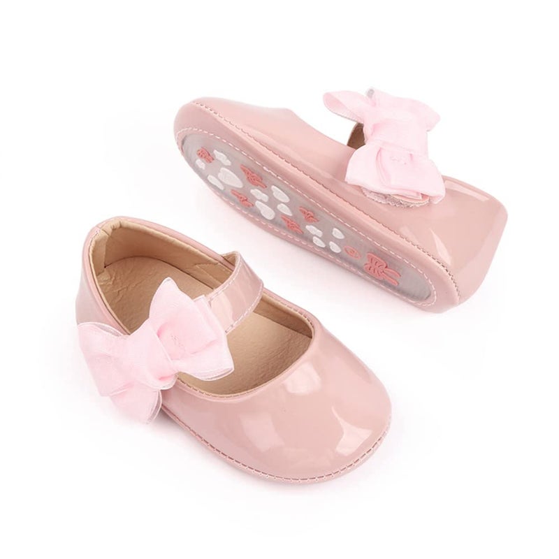 Meckior Infant Baby Girls Soft Sole Bowknot Princess Wedding Dress Mary Jane Flats Prewalker Newborn Light Baby Sneaker Shoes - Image 1
