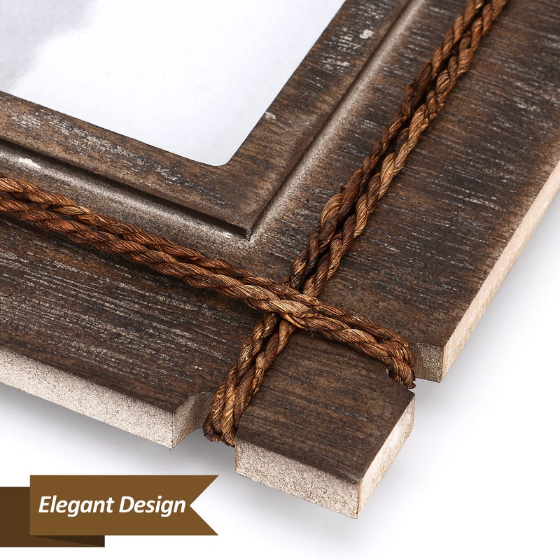AKRILANE 5x7 Picture Frame Wood Rustic Decorative Distressed & Vintage Looking Photo Frames for Wall Mount & Table Top Display Home Decor â€“ 5 x 7 Wedding Picture Frames â€“ Style A - Image 3