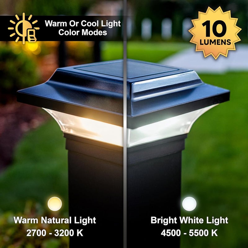 Classy Caps SL082B Imperial Solar Post Light - Black Powder Coated Aluminum for 2" x 2", 2.25" x 2.25", and 2.5" x 2.5" Posts - Image 5