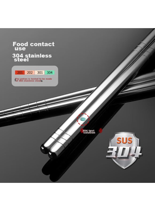 MAX COOK Meichun 304 Stainless Steel Chopsticks, 10 Pairs Per Box, Mcpj-gk10a, Non-slip, Heat-resistant, Drop-resistant - Image 3