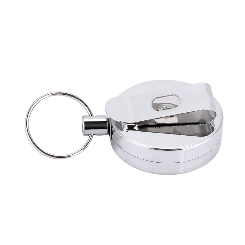 Retractable Keychain 1 Premium Metal Chromeplate - Rust Resistant Elastic Steel Wire Anti Lost Keychain for Daily Carry & Key Management - Image 4
