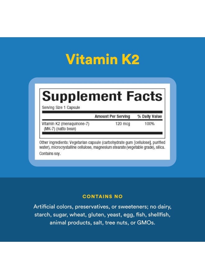 natural Factors Vitamin K2 MK-7 100mcg Veggie Capsules – Natto Derived Vitamin K2 Supplement, 180 Capsules - Image 4