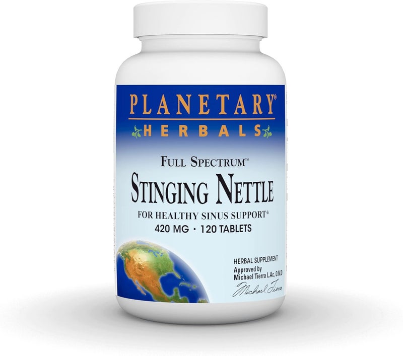 Planetary Herbals Freeze-Dried Stinging Nettle 420mg - 120 Tablets for Healthy Sinus Support - Image 1