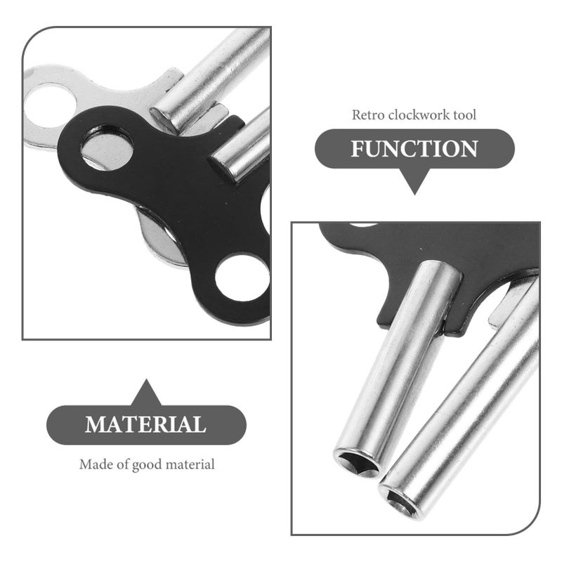 2 Pcs Professional Steel Clock Winding Key Repair Tool for Vintage Clocks Easy to Use - Image 4