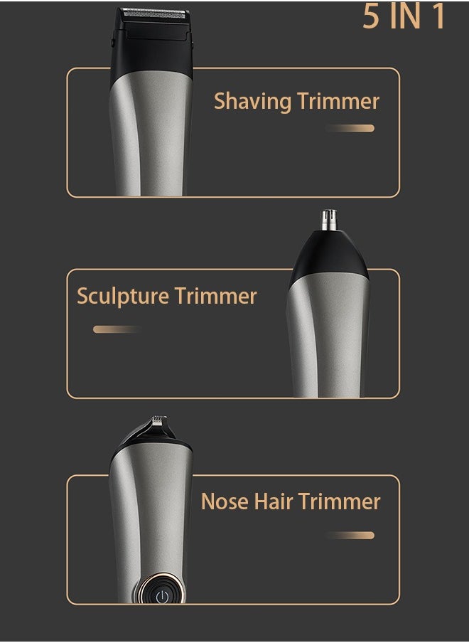 Luttec Cordless Professional Hair Clipper 5 in 1 Hair Trimmers Beard Trimmer ,Multifunctional Mens Grooming Kit for Beard Face Nose USB Rechargeable Electric Shaver Body Trimmer for Men with Storage Base  - Image 4