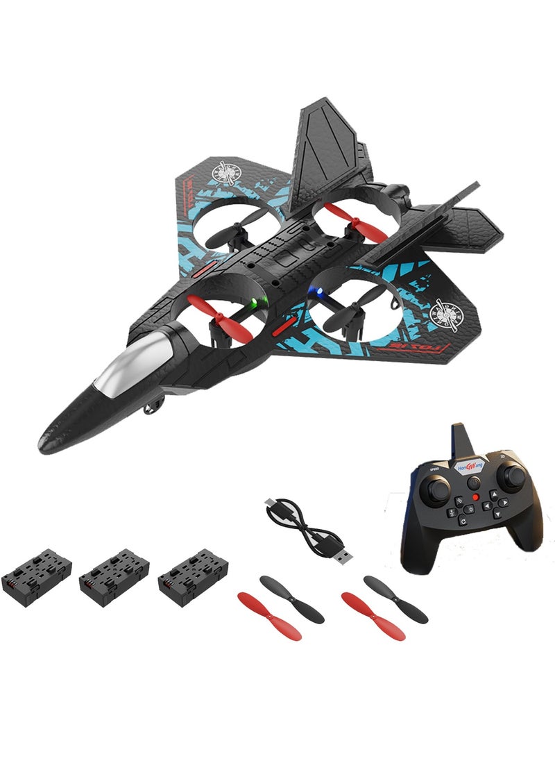 null - Remote Control Drone Plane 2.4GHz Quadcopter Hovering Fighter Aircraft RC Airplane RTF for Kids & Adults with 3D Flip, Auto Hovering, Colored Lights, USB Charging - Model L0712 - Image 1