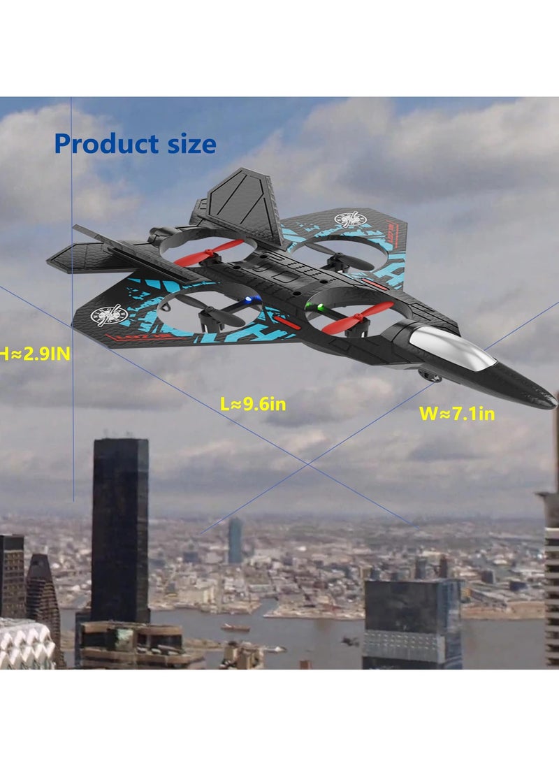 null - Remote Control Drone Plane 2.4GHz Quadcopter Hovering Fighter Aircraft RC Airplane RTF for Kids & Adults with 3D Flip, Auto Hovering, Colored Lights, USB Charging - Model L0712 - Image 1