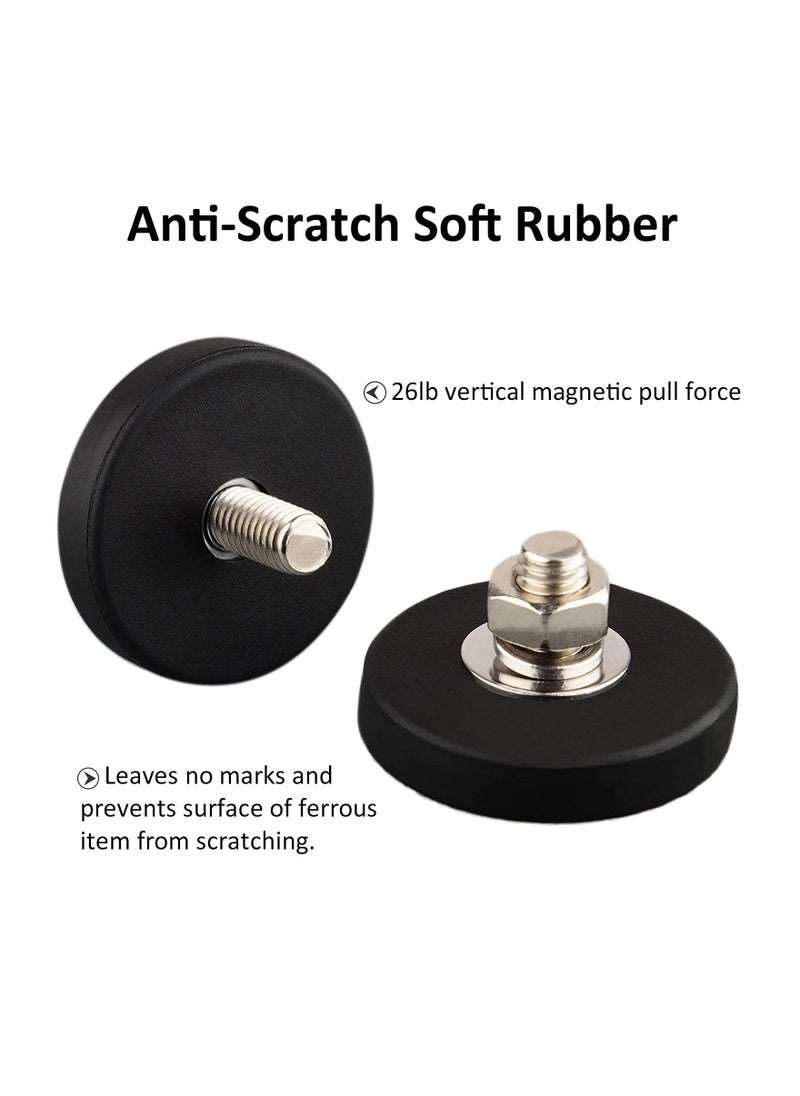 Neodymium Magnet Base, 4Pcs with Rubber Coated and M6 Male Thread, Super Strong Magnetic Mounting for Lighting, Camera, Tools and Equipement  - Image 5