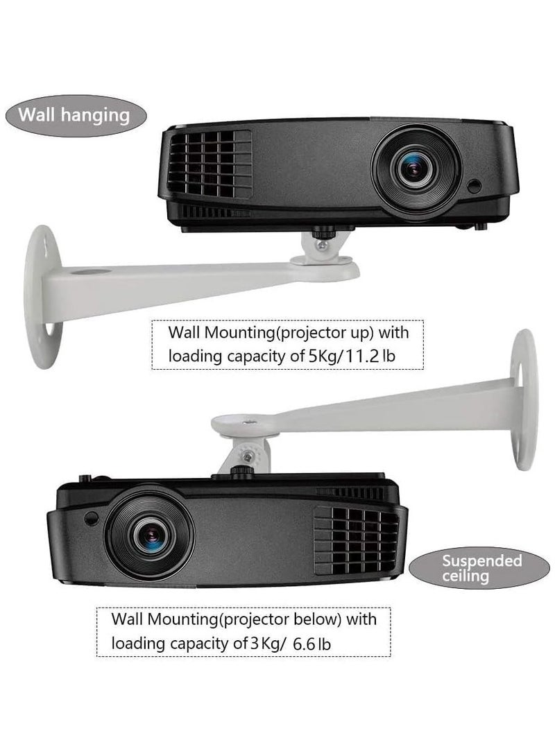 Projector Wall Mount, mini Projector Hanger, CCTV Security Camera Housing Mounting Bracket, for CCTV Camera Projector Webcam, with Load 11 lbs Length 7.8 inch, Rotation 360° White - Image 5