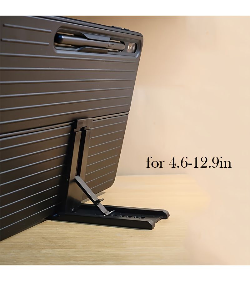 Adjustable Foldable Tablet Phone Stand For 4.6 12.9inch Devices 6 Height PVC Material - Image 3