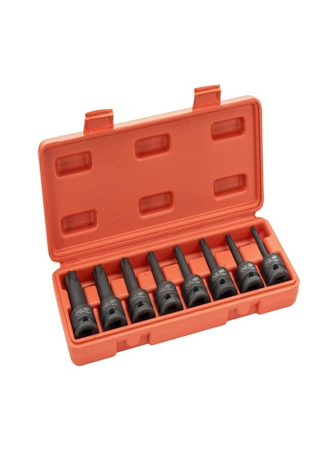 Jetech 8PCS 1/2 Inch Drive Impact Sockets Torx Star Bit Set, T30-T70, Cr-Mo Steel, One-Piece Construction, Includes Sturdy Blow-Molded Carry Case - Image 1
