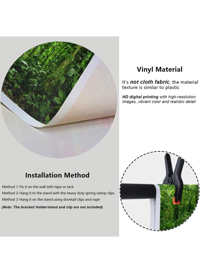 YongFoto 8x6.5ft Jungle Forest Trees Backdrops for Photography Summer Woods Wonderland Trees Plant Spring Nature Landscape Photography Background Picnic Camping Girl Boy Scouts Adventure Photo Studio  - Image 4